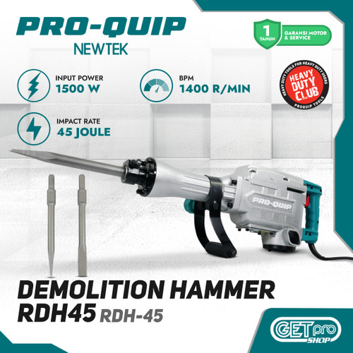 [EZM.8200008] PRO-QUIP NEWTEK Mesin Jack Hammer Bobok Beton 45 Joule Demolition Hammer RDH45
