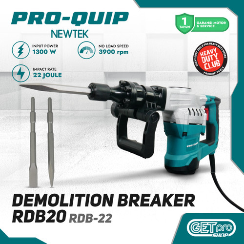 [EZM.8200009] PRO-QUIP NEWTEK Mesin Jack Hammer Mesin Bobok Beton 22 Joule Demoliton Breaker RDB22