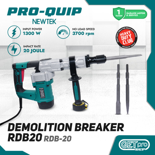 [EZM.8200010] PRO-QUIP NEWTEK Mesin Bobok Beton Mesin Jack Hammer 20 Joule Demolition Breaker RDB20