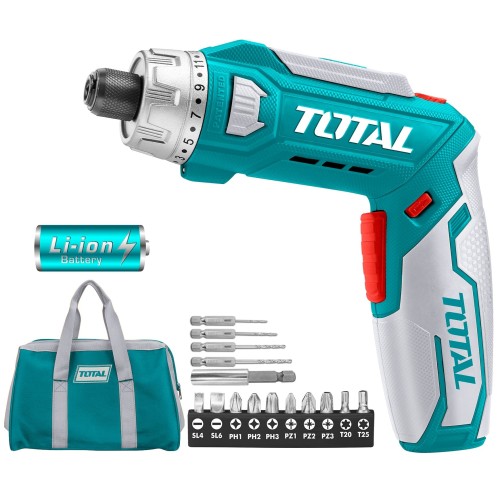 [EZM.8200513] TOTAL LITHIUM-ION CORDLESS SCREWDRIVER/OBENG TANPA KABEL TSDLI0801