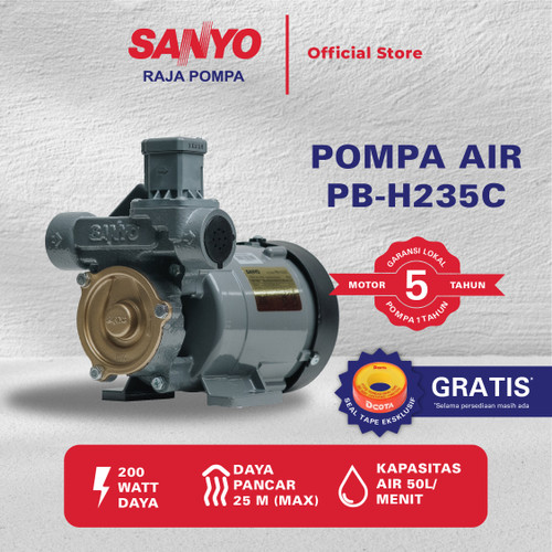 [EZM.6400046] SANYO Mesin Pompa Pendorong Air Otomatis - Booster Pump - PB-H235C