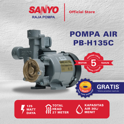 [EZM.6400047] SANYO Mesin Pompa Pendorong Air Otomatis - Booster Pump - PB-H135C