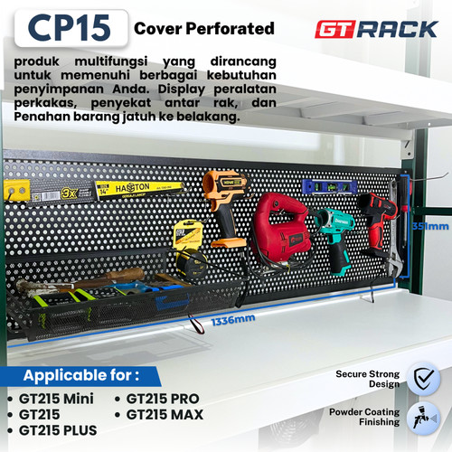[EZO.8900004] GT COVER PERFORATED CP15 FOR ALL TYPE GT215 GT RACK - PEMBATAS BESI SERBAGUNA PENUTUP RAK DISPLAY SUPERMARKET MINIMARKET