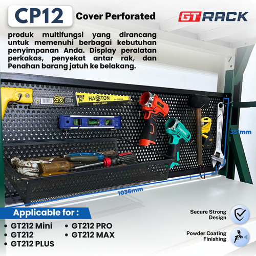 [EZO.8900005] GT COVER PERFORATED CP12 FOR ALL TYPE GT212 GT RACK - PEMBATAS BESI SERBAGUNA PENUTUP RAK DISPLAY TOKO SEMBAKO TOKO KELONTONG