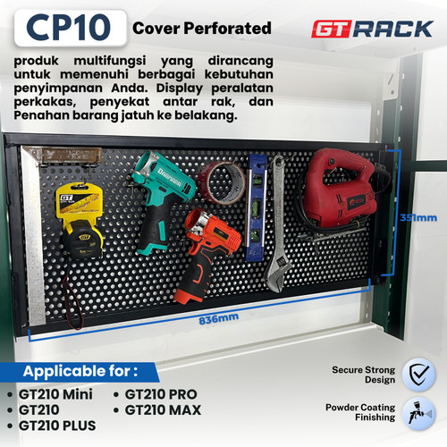 [EZO.8900006] GT COVER PERFORATED CP10 FOR ALL TYPE GT210 GT RACK - PEMBATAS BESI PENUTUP ANTAR RAK DISPLAY BARANG TOKO BANGUNAN TOKO ALAT PERTUKANGAN