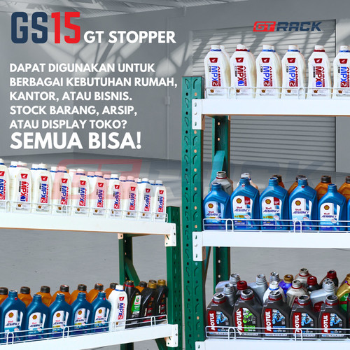 [EZO.8900007] PAGAR RAK - GT STOPPER GS15 GT RACK 1.5 METER - PAGAR PEMBATAS BESI RAK GUDANG TOKO DISPLAY MINIMARKET