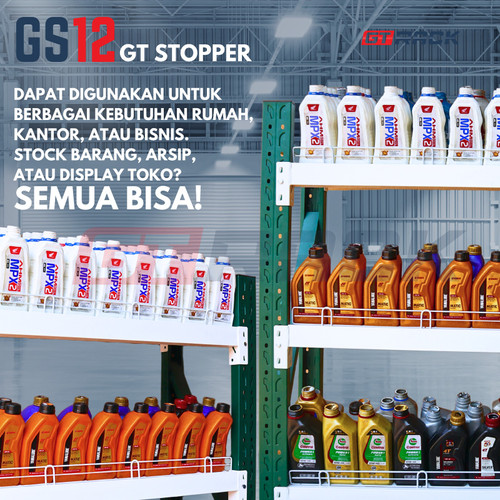 [EZO.8900008] GT STOPPER GS12 GT RACK 1.2 METER - PAGAR PEMBATAS BESI RAK GUDANG TOKO DISPLAY MINIMARKET