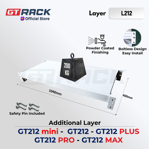 [EZO.8900011] LAYER L212 GT RACK GT212 MINI PLUS PRO MAX - AMBALAN RAK GUDANG LEBAR 40CM PANJANG 1.2 M – EXTRA SHELF WAREHOUSE RACK