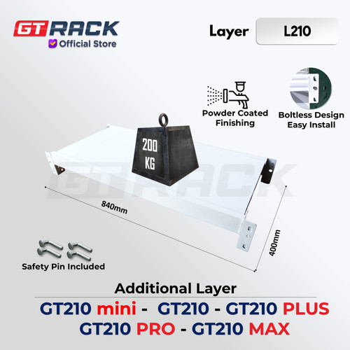[EZO.8900012] LAYER L210 GT RACK GT210 MINI PLUS PRO MAX - AMBALAN RAK GUDANG LEBAR 40CM PANJANG 1 M – EXTRA SHELF WAREHOUSE RACK