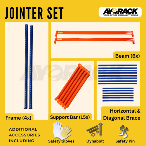 [EZO.8900043] RAK PALET 2.5 TON AYORACK AI25-3054S W12 TINGGI 5.4 METER - RACK PALLET PANJANG 3 METER - RAK GUDANG HEAVY DUTY PALLET RACKING LEBAR 120CM