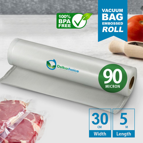 [EZO.9200020] Vacuum Makanan 30cm POLOS EMBOSS ROLL Plastik Vakum Roll BINTIK SMOOTH DELKOCHOICE