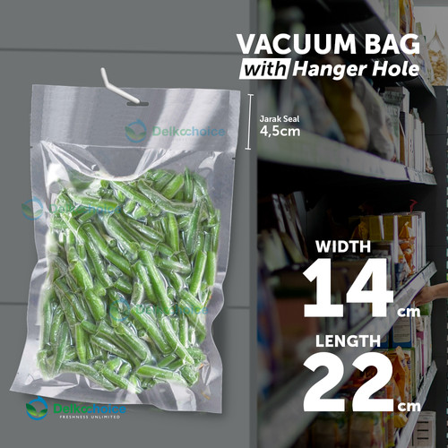 [EZO.9200047] (PACK) VACUUM BAG 14x22cm Plastik Vakum POLOS EMBOSS Vacum Sealer Makanan DELKOCHOICE