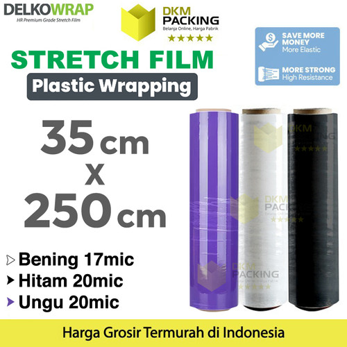 [EZO.9200087] Stretch Film 35cm x 250m Plastik Wrapping Wraping Pembungkus Barang DELKOWRAP / SATUAN