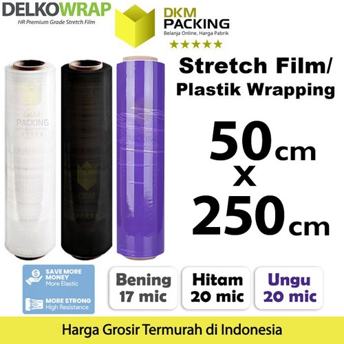[EZO.9200089] Stretch Film 50cm x 250m Plastik Wrapping Wraping Pembungkus Barang DELKOWRAP / SATUAN