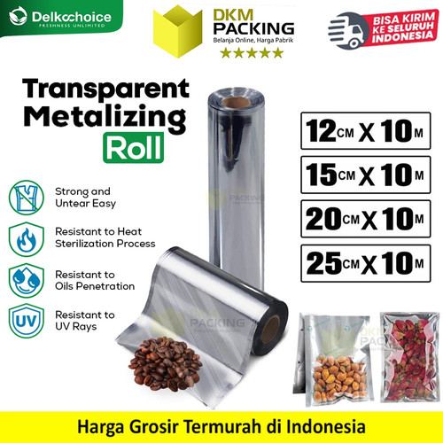[EZO.9200092] Sachet Roll Transparan Alumunium Metalizing TransMetz Foil Kemasan Saset Food Grade DELKOCHOICE