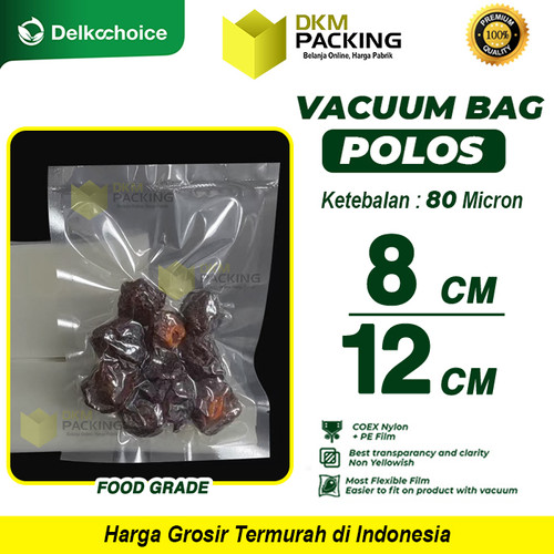 [EZO.9200135] Vacuum Bag Makanan POLOS 8x12cm Plastik Vakum SMOOTH Premium DELKOCHOICE