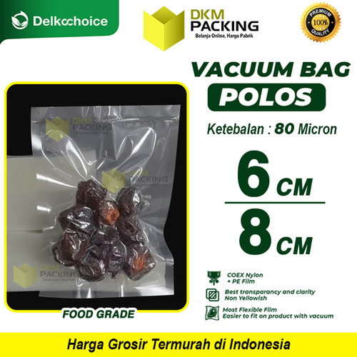 [EZO.9200136] Vacuum Bag Makanan POLOS 6x8cm Plastik Vakum SMOOTH Premium DELKOCHOICE