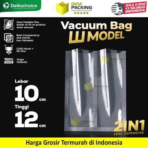 [EZO.9200137] Plastik W SEAL 2in1 Vacuum Bag Kemasan Saus Sambal Kecap Saos Bumbu 10x12 DELKOCHOICE