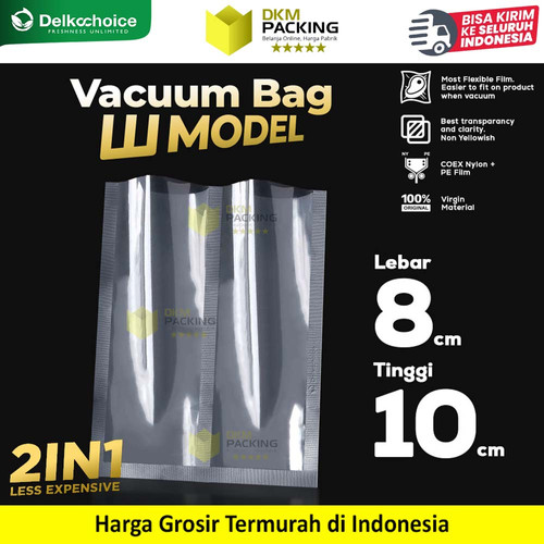 [EZO.9200138] Plastik W SEAL 2in1 Vacuum Bag Kemasan Saus Sambal Kecap Saos Bumbu 8x10 DELKOCHOICE
