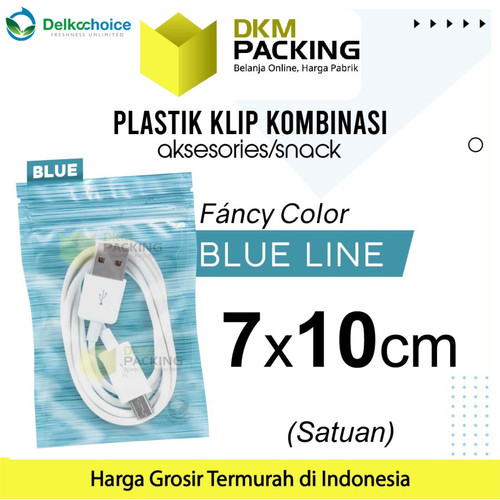 [EZO.9201290] ZIPLOCK BAG BIRU 7x10cm PLASTIK KLIP KEMASAN AKSESORIS DELKOCHOICE