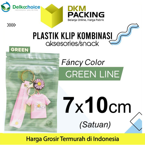 [EZO.9201301] ZIPLOCK BAG HIJAU 7x10cm PLASTIK KLIP KEMASAN AKSESORIS DELKOCHOICE