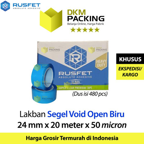 [EZO.9201411] LAKBAN SECURITY OPEN SEGEL VOID TAPE SELOTIP ISOLASI RUSFET KARGO DUS