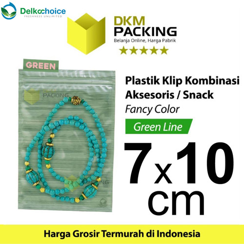 [EZO.9201448] Plastik Klip 7x10cm ZIPLOCK BAG GREEN Kemasan Aksesoris DELKOCHOICE