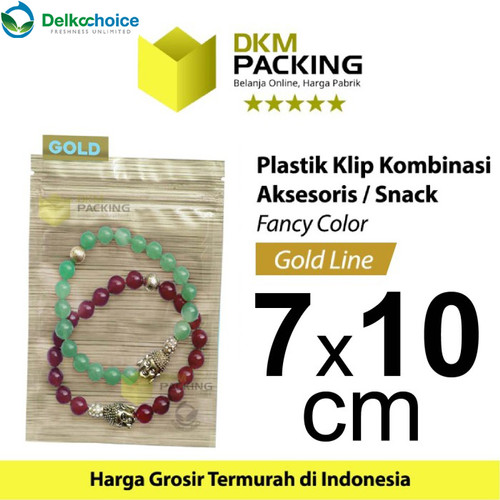 [EZO.9201493] Plastik Klip ZIPLOCK Bag 7 x 10cm GOLD Kemasan Aksesoris DELKOCHOICE