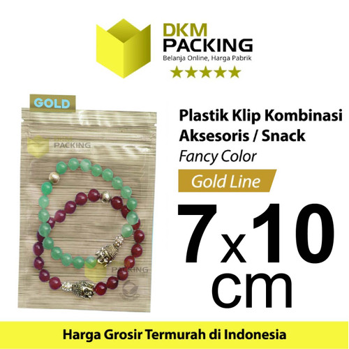 [EZO.9201503] Plastik Klip ZIPLOCK Bag GOLD Kemasan Aksesoris DELKOCHOICE