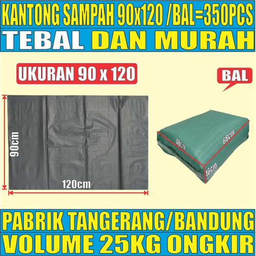 [EZM.5900005] Kantong sampah tebal uk kecil 50x75 n sedang 60x100 n besar 90x120 per ball 25kg jskrm