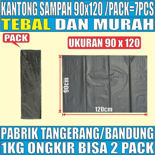 [EZM.5900006] Kantong sampah tebal uk kecil 50x75 n sedang 60x100 n besar 90x120 per pack