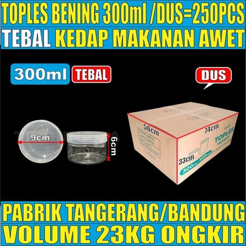 [EZM.5900014] Toples Tebal 300ml 400ml 500ml 750ml 1000ml 1300ml n Seal /Dus Plastik Jar Silinder Bening Pet jskr
