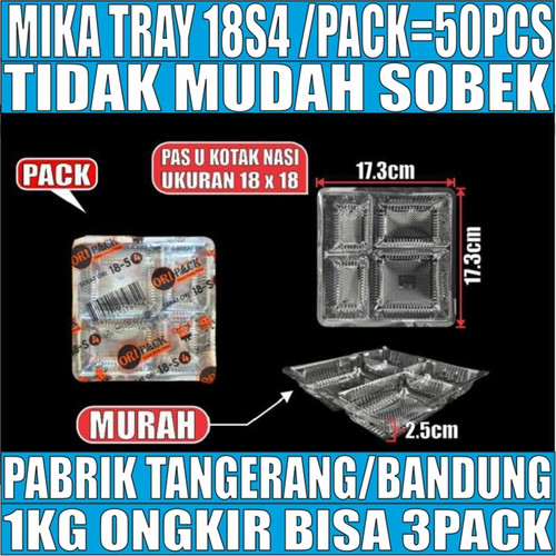 [EZM.5900031] Mika Tray Sekat 18s4 sekat 4 / 20s5 sekat 5 / 20s7 Sekat 7 U Kotak Nasi Var