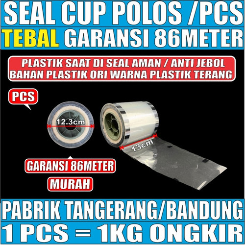 [EZM.5900037] Seal Cup Tebal Garansi 86meter Press 1000 Gelas Plastik Lid Tutup Sealer Polos Kartun Drink /Roll