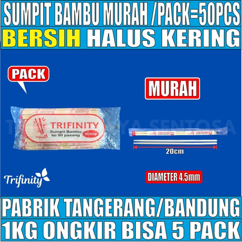 [EZM.5900047] Sumpit Bambu Bersih Halus Kering Trifinity / Tusuk Gigi Higienis / Tusuk Sate Bambu Pack