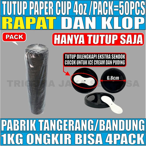 [EZM.5900056] Tutup Paper Cup HALAL Rapat Klop 4oz 8oz 12oz 16oz 22oz Per Pack Hanya Tutup Gelas Kertas