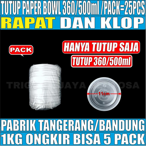 [EZM.5900058] Tutup Paper Bowl HALAL Rapat Klop 360ml 500ml /Tutup 650ml 800ml / Inner Tray Sekat 650ml 800ml Pack