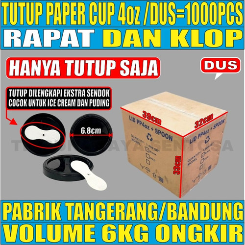 [EZM.5900076] Tutup Paper Cup HALAL Rapat Klop 4oz 8oz 12oz 16oz 22oz Per Dus Hanya Tutup Gelas Kertas JsKrm