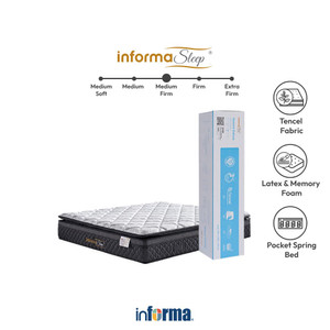[EZO.0600493] Informa Sleep 180X200X35 cm Newark Deluxe Kasur Pocket Springbed In Box Mattress Memory Foam Matras Medium Firm Kasur Tidur King Perlengkapan Kamar Tidur