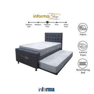 [EZO.0602239] Informa Sleep 120X200 cm Buffel Kasur 4 In 1 - Abu-Abu Mattress Latex Foam Matras Medium Firm Kasur Tidur Single Perlengkapan Kamar Tidur