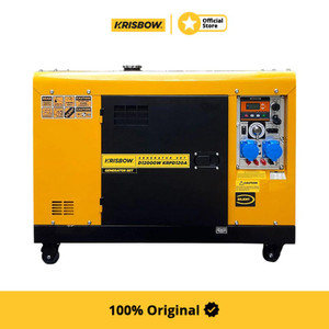 [EZM.1000042] Krisbow Generator Diesel Silent 12000 Watt 1P/3P Krpd120A - Kuning Power Supply Generator Listrik Pengisi Daya Listrik Darurat Jenset Listrik