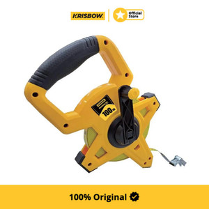 [EZM.1000071] Krisbow 100 mtr Meteran Gulung Fiberglass Lrmtf101 - Kuning Alat Pengukur Barang Alat Ukur Bangunan Measuring Tape Peralatan Tukang Bangunan
