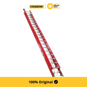 [EZM.1000097] Krisbow Werner 12 mtr Tangga Ekstensi Fiberglass 40 Step D6240-2As - Merah Multifunction Household Ladder Extension Ladder Tangga Sambungan Peralatan Rumah Tangga Perlengkapan Tukang