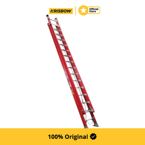 [EZM.1000098] Krisbow Werner 9.6 mtr Tangga Ekstensi Fiberglass 32 Step D6232-2As - Merah Multifunction Household Ladder Extension Ladder Tangga Sambungan Peralatan Rumah Tangga Perlengkapan Tukang
