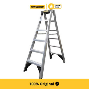 [EZM.1000144] Krisbow 1.7 mtr Tangga Aluminium Twin 6 Step Prlt1706A