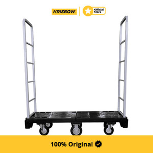 [EZM.1000699] Krisbow Narrow Cart Wheel Troli 6 Roda 300Kg 129X42X150 Cm