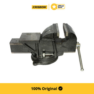 [EZM.1001027] Krisbow Bench Vise Ragum Putar With Swivel Base 20 Cm