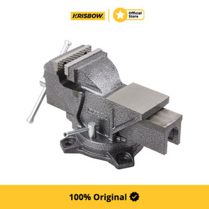 [EZM.1001179] Krisbow Bench Vise Ragum Putar With Swivel Base 10 Cm