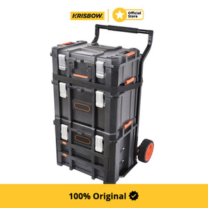 [EZM.1001721] Krisbow Kotak Penyimpanan Peralatan Modular Set 4Pcs - Hitam