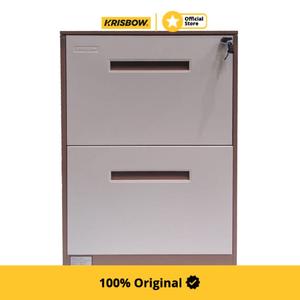 [EZM.1001812] Krisbow File Cabinet Laci Kantor 2 Tingkat - Cokelat/Krem